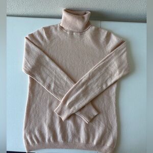 Talbots Pure Cashmere Turtleneck Sweater Size Small Pale Pink Soft Cozy Preppy